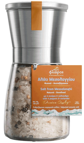 Φλώρος Αλάτι με 4 πιπέρια και κόλιανδρο - Μύλος 180γρ